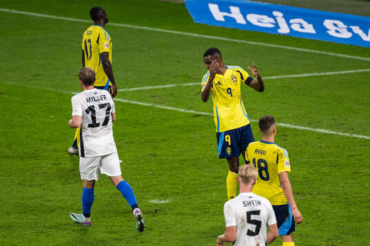 Alexander Isak of Sweden looks dejected