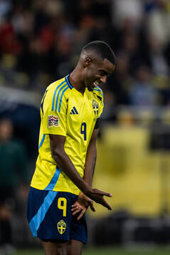 Alexander Isak of Sweden looks dejected