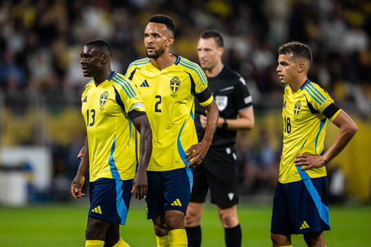 Ken Sema, Alex Douglas and Yasin Ayari of Sweden
