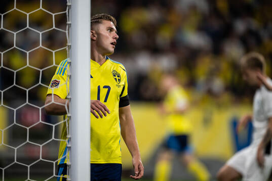 Viktor Gyökeres of Sweden looks dejected