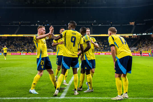Alexander Isak, Dejan Kulusevski and Gabriel Gudmundsson