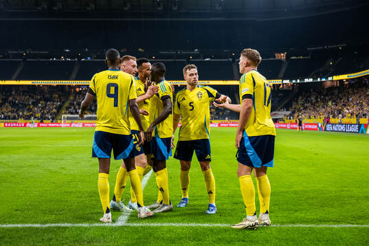 Alexander Isak, Dejan Kulusevski and Gabriel Gudmundsson
