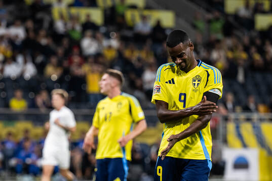Alexander Isak of Sweden looks dejected