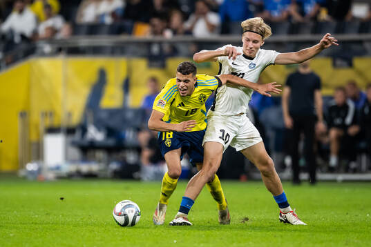 Yasin Ayari of Sweden and Kevor Palumets of Estonia