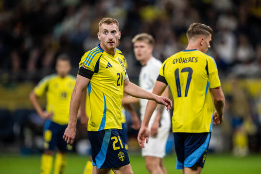 Dejan Kulusevski and Viktor Gyökeres of Sweden