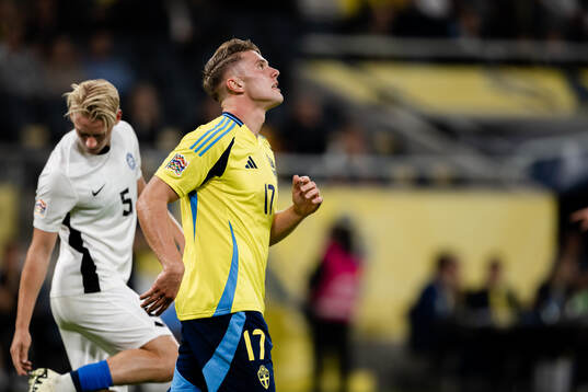 Viktor Gyökeres of Sweden looks dejected