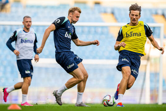 Sondre Langås and Sander Berge of the Norwegian national