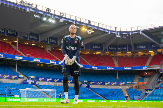 Goalkeeper Viljar Myhra of the Norwegian national football