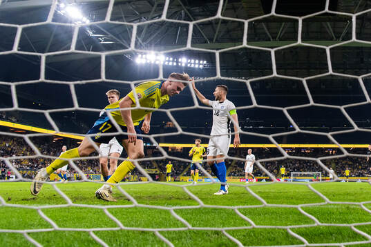 Viktor Gyökeres of Sweden celebrates