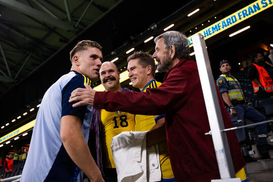 Viktor Gyökeres of Sweden celebrates