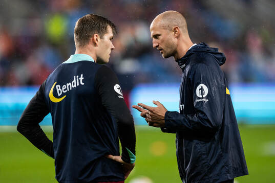 Alexander Sørloth and Brede Hangeland, player manager, of
