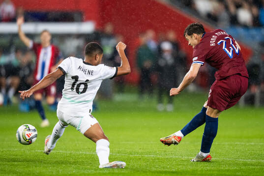 Felix Horn Myhre of Norway scores 1-0