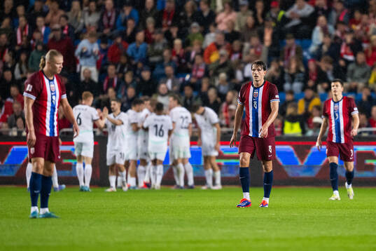 Sander Berge of Norway looks dejected