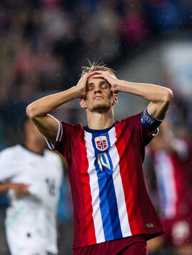 Martin Ødegaard of Norway looks dejected