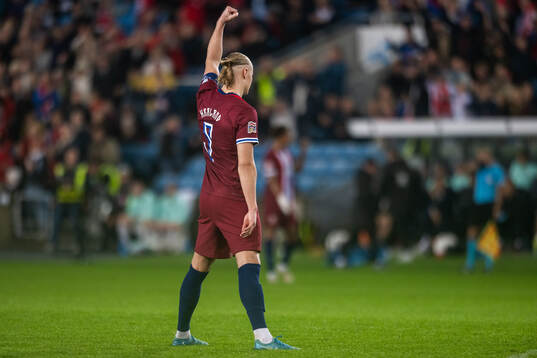 Erling Braut Haaland of Norway celebrates