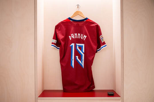 The kit of Aron Dønnum of Norway in the dressing room