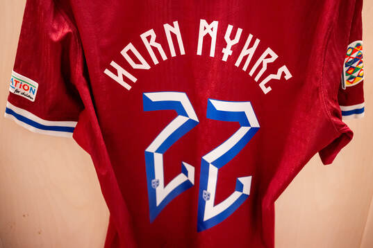 The kit of Felix Horn Myhre of Norway in the dressing room