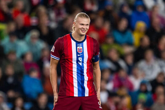 Erling Braut Haaland of Norway wait for the VAR goal check