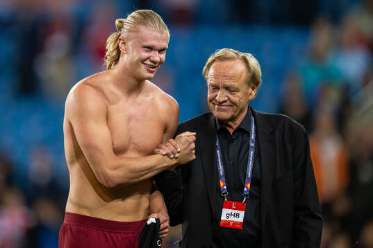 Erling Braut Haaland and Geir Ellefsen, head of security of