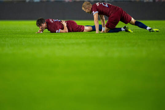 Sander Berge and Andreas Hanche-Olsen of Norway