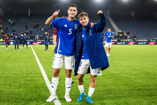 Lorenzo Pirola and Tommaso Baldanzi of Italy celebrates