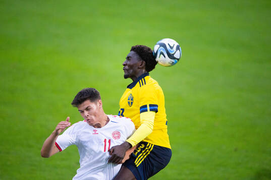 Sveriges Peter Amoran i U20 landskampen mellan Sverige och
