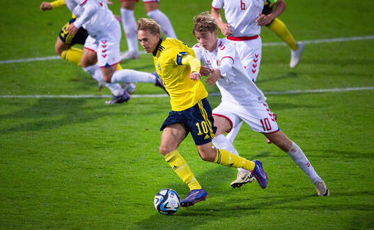 Sveriges Pontus Dahbo i U20 landskampen mellan Sverige och