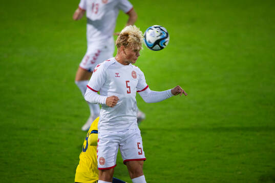 Danmarks Pontus Texel i U20 landskampen mellan Sverige och