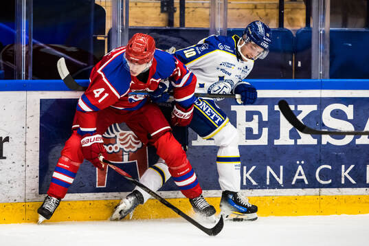Timrås Maximiliam Eisenmenger och Leksands Anton Johansson