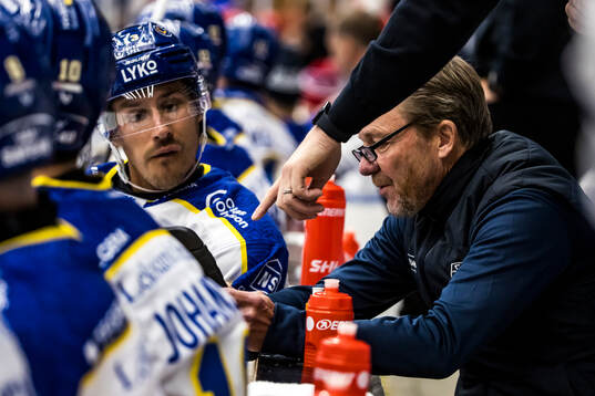 Leksands Jon Knuts och tränare Charles Berglund