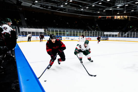 Malmö Redhawks Axel Sundberg och Frölundas Erik Thorell