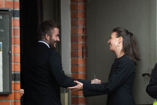 Former England player David Beckham with daughter of