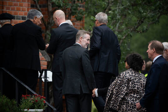 David Dein, former owner of Arsenal (L), arriving to the