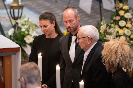 Daughter Lina Eriksson, son Johan Eriksson and father Sven