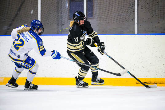 Leksands Agata Sarnovska och SDEs Julia Johansson