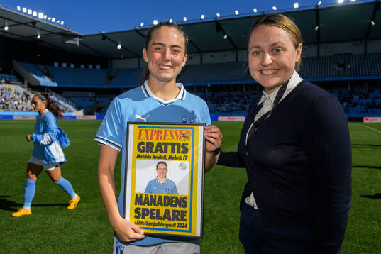 Malmö FFs Matilda Eriksson Kristell tilldelas månadens