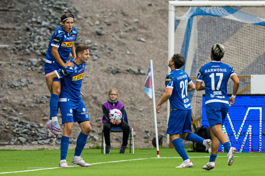 Stefan Ingi Sigurdarson of Sandefjord celebrates