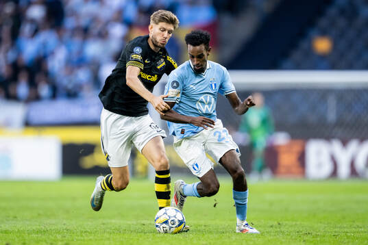 AIKs Anton Salétros och Malmö FFs Taha Ali