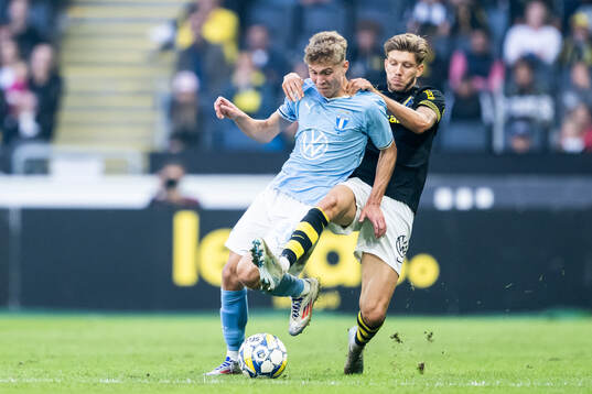 Malmö FFs Hugo Bolin och AIKs Anton Salétros