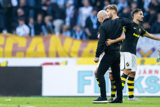 Malmö FFs tränare Henrik Rydström och AIKs Anton