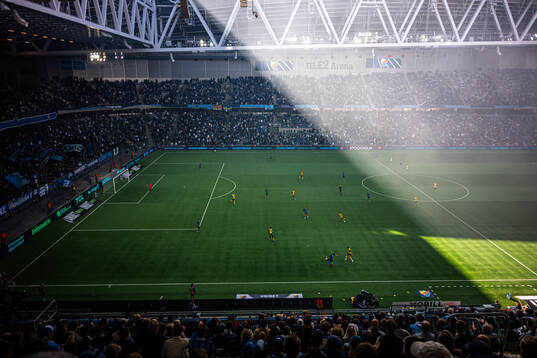 Vy över fotbollsmatchen i Allsvenskan mellan Djurgården