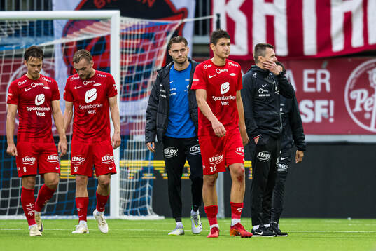 Eirik Horneland, head coach of Brann, looks dejected