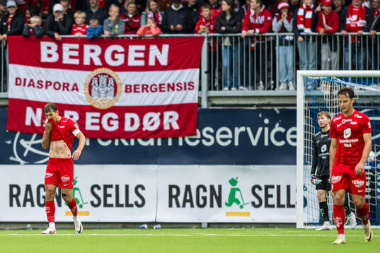 Fredrik Pallesen Knudsen of Brann looks dejected