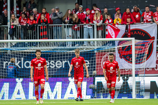 Rasmus Holten of Brann looks dejected