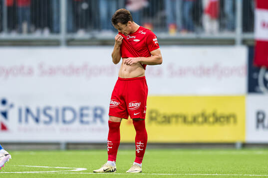 Felix Horn Myhre of Brann looks dejected