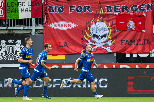 Loris Mettler of Sandefjord celebrates