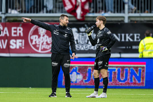 Eirik Horneland, head coach of Brann, and Mathias Dyngeland
