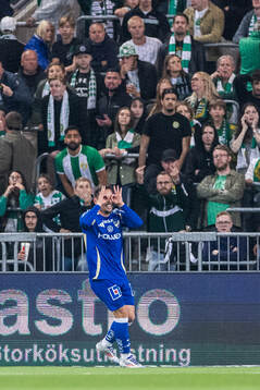 IFK Norrköpings Vito Hammershöy-Mistrati jublar