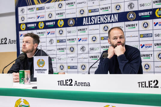 Hammarbys tränare Kim Hellberg och IFK Norrköpings
