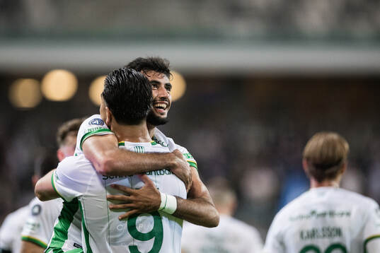 Hammarbys Montader Madjed och Jusef Erabi jublar
